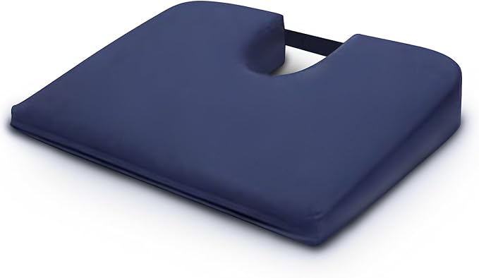 Lift Cushion Portable Lumbar Back Support Pillow for Car - Coccyx, Tailbone and Back Support Cushion for Office Chair, Lumbar Wedge Extended Extra Large - Tush-Cush Orthopedic Seat Cushion, Navy Blue