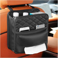Car Seat Back Organizer, Waterproof Multifunctional Leather Vehicle Hanging Bag, Large Capacity Automotive Interior Storage Organizer Accessories, Universal for SUV RV Truck (L)