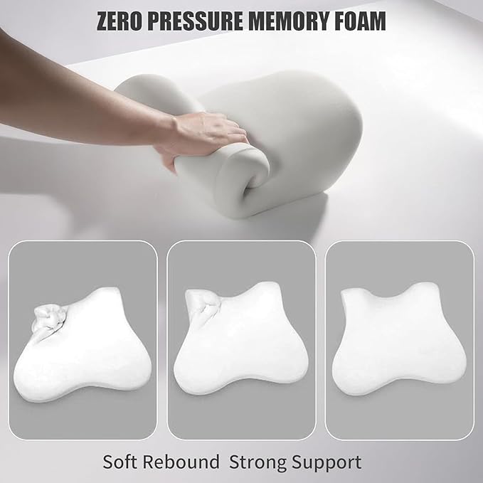 Car Headrest & Lumbar Support Cushion for Citroen DS3 C5 C3 C2 C4 C6, Ergonomic Automotive Seat Neck Pillow Lumbar Backrest Pad Neck Back Pain Relief Detachable Washable, Gray