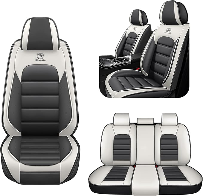 AREKA 5 Seat Covers for Honda Civic 2002-2026 Breathable Car Seat Covers,Anti-Slip Waterproof Car Seat Protectors with Airbag,Automotive Vehicle Cushion with Storage Pockets (Standard,Gray)