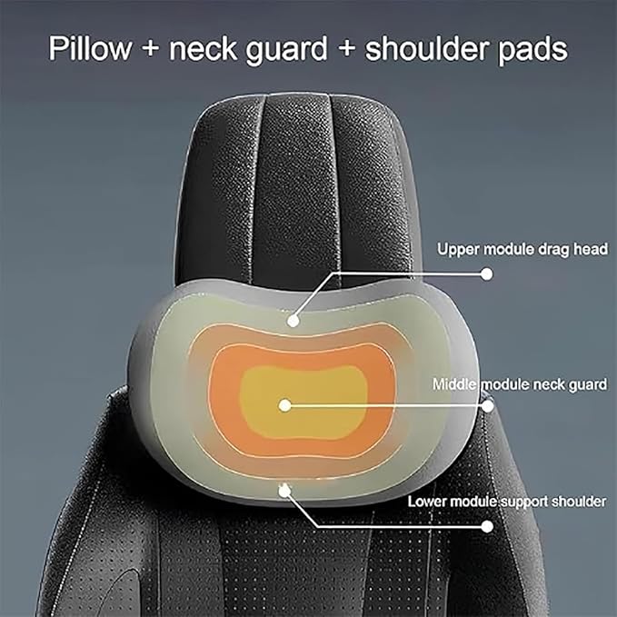 Car Headrest & Lumbar Support Cushion for Honda CRV 2023 2024 2025, Ergonomic Car Seat Headrest Memory Foam Neck and Back Pillow Kit Breathable Removable for Driving Fatigue Relief,C/Blue