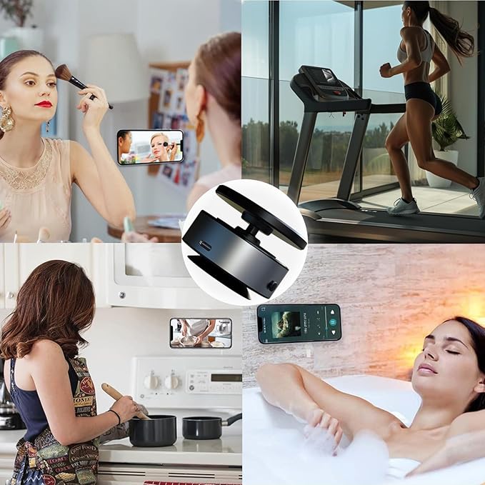 Vacuum Magnetic Phone Holder, 360 Rotatable Suction Cup Phone Mount with Electric Suction Cup Suitable for Car/Dashboard/Gym/Mirror/Bathroom/Smooth Surface, Compatible Magsafe iPhone&Android(Gun Gray)