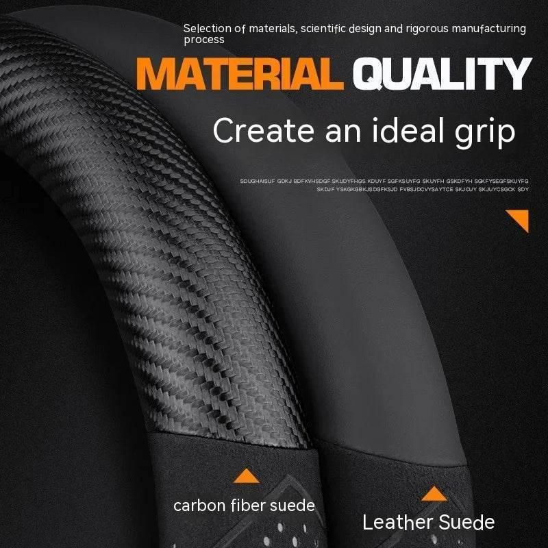 MG Carbon Fiber Suede Steering Wheel Cover